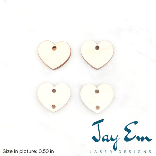 1/2" or 3/4" Small Heart Wood Blank