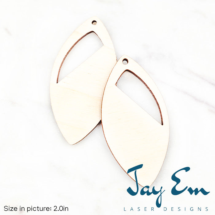 Hollow Slit Pointed Oval Wood Blank