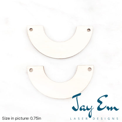 Semicircle with Cutout Pendant Wood Blank