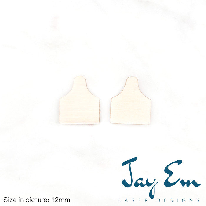 Cow Tag Studs (No Hole) Wood Blank