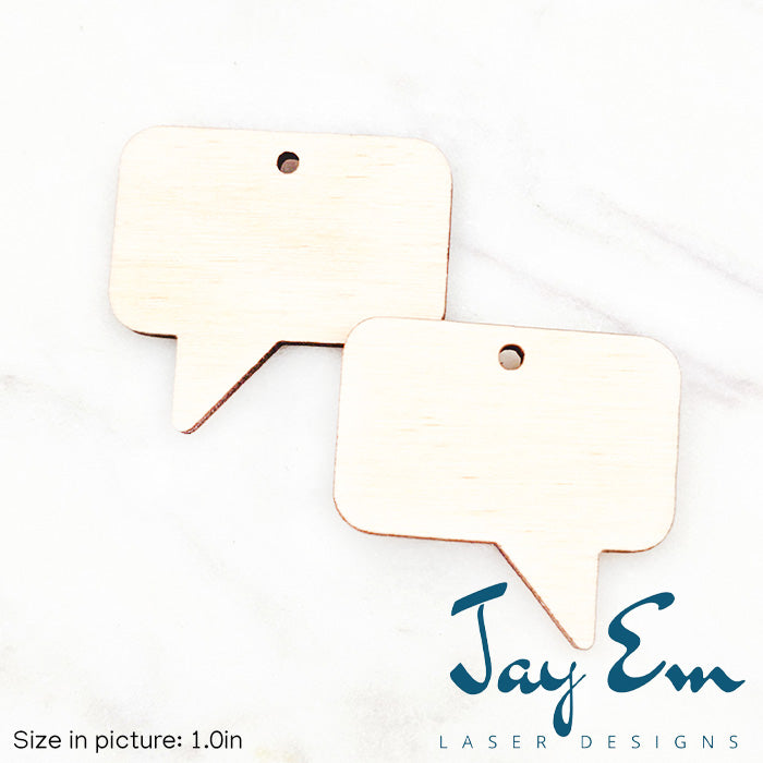 Rectangular Chat Bubble Wood Blank