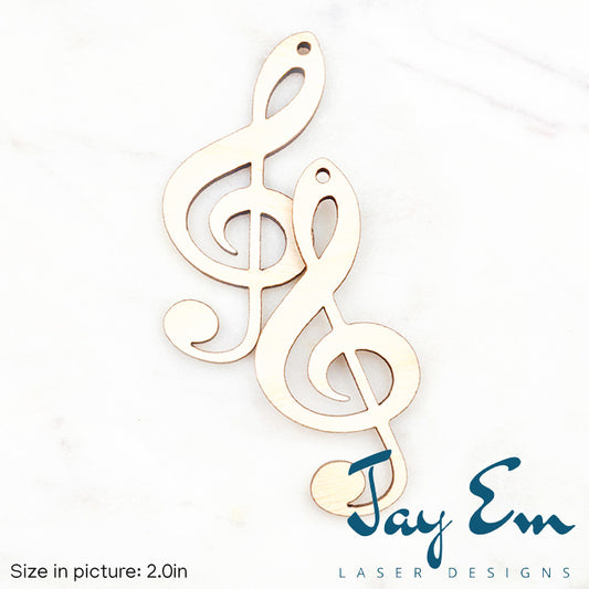 Treble Clef Music Note Wood Blank