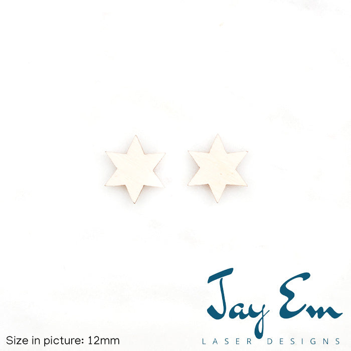 6-Point Star Studs (No Hole) Wood Blank