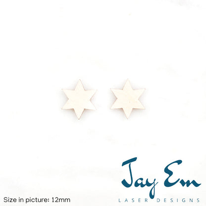 6-Point Star Studs (No Hole) Wood Blank