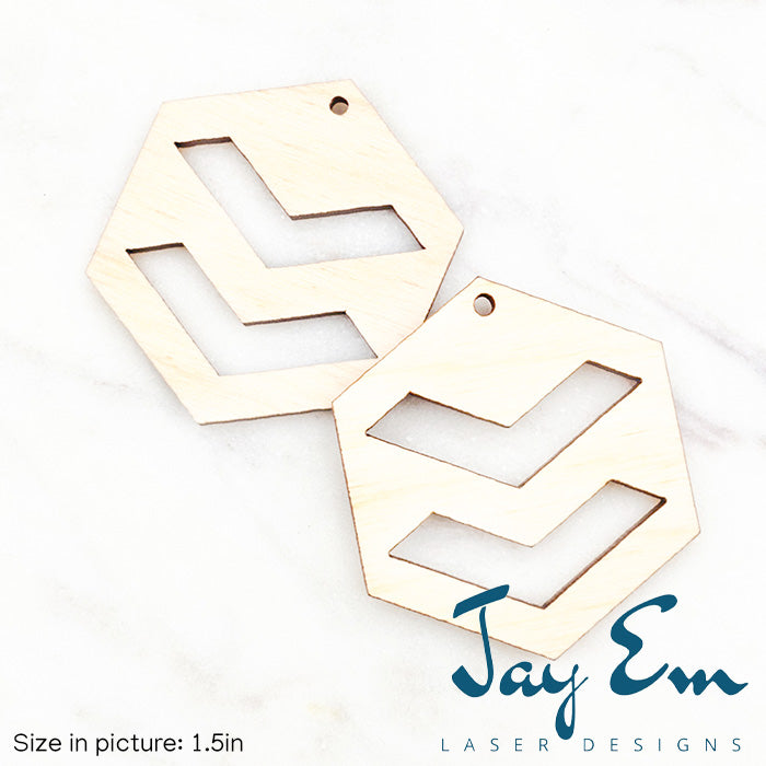 Chevron Hexagon Wood Blank