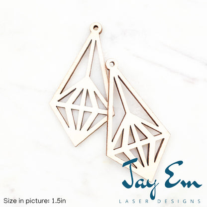 Geometric Drop Diamond Wood Blank