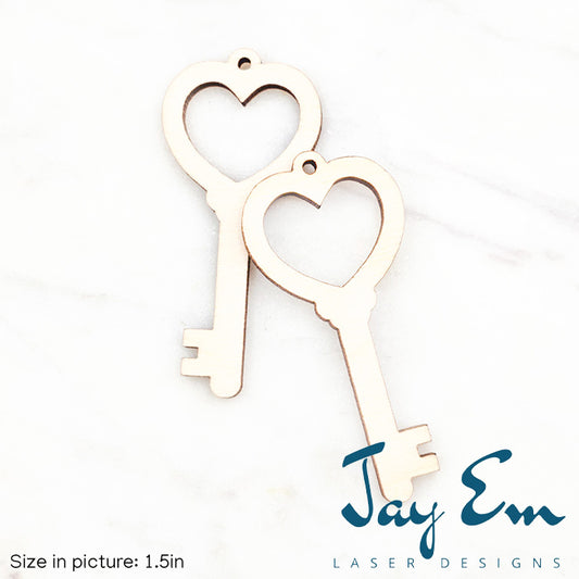 Heart Key Wood Blank