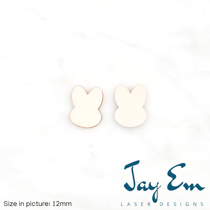 Bunny Rabbit Head Studs (No Hole) Wood Blank