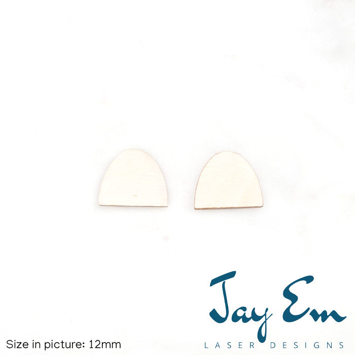 Half Oval Studs (No Hole) Wood Blank