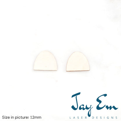 Half Oval Studs (No Hole) Wood Blank