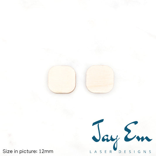 Rounded Square Studs (No Hole) Wood Blank