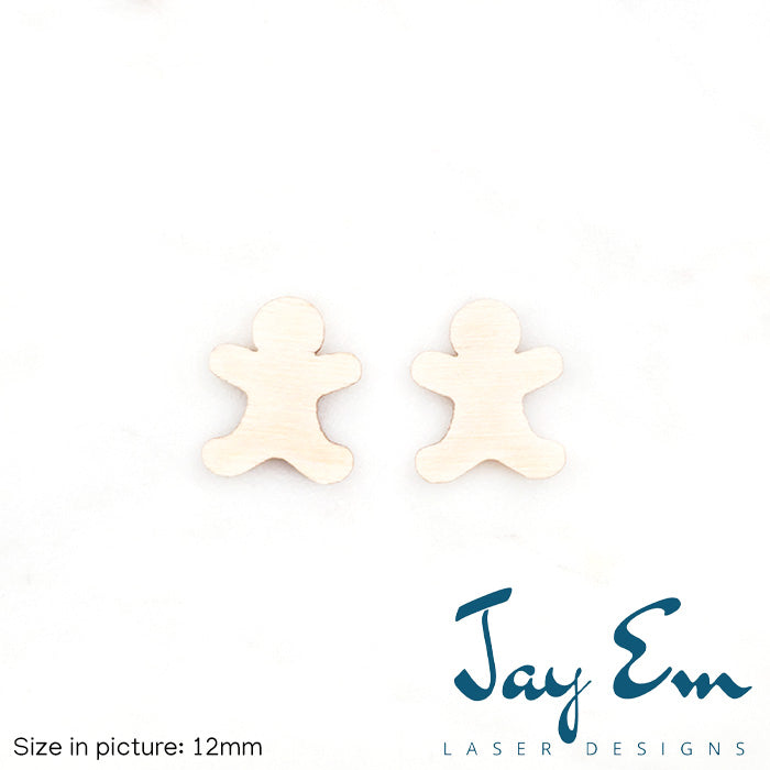 Gingerbread Man Studs (No Hole) Wood Blank