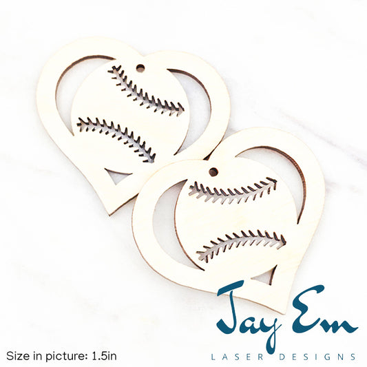 Baseball Heart Wood Blank