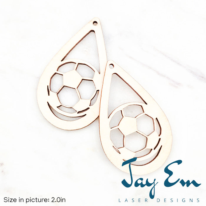 Soccer Teardrop Wood Blank