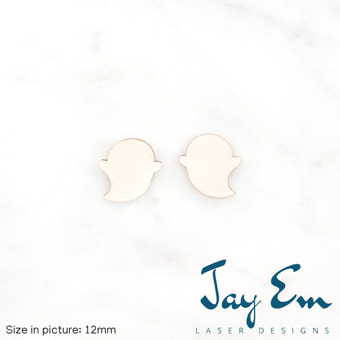 Cute Ghost Studs (No Hole) Wood Blank