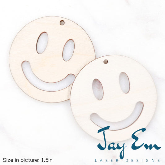 Happy Face Circle Wood Blank