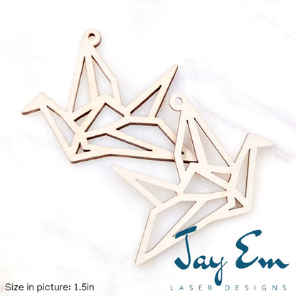 Geometric Origami Crane Wood Blank