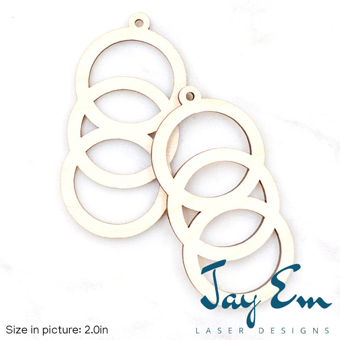 Cascading Circles Hoops Wood Blank