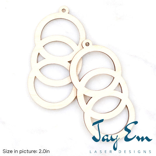 Cascading Circles Hoops Wood Blank