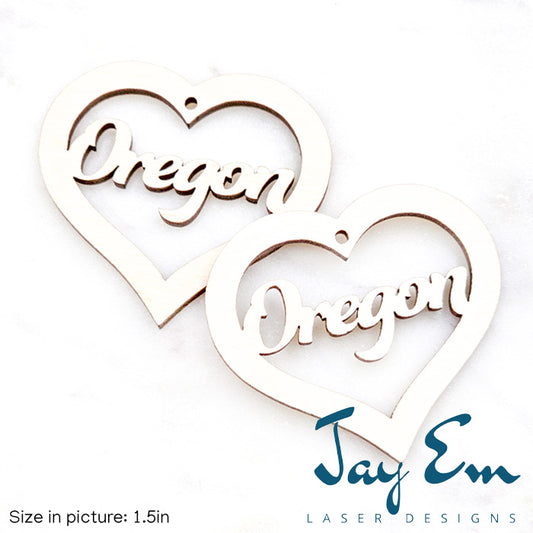 Oregon Heart #1 Wood Blank